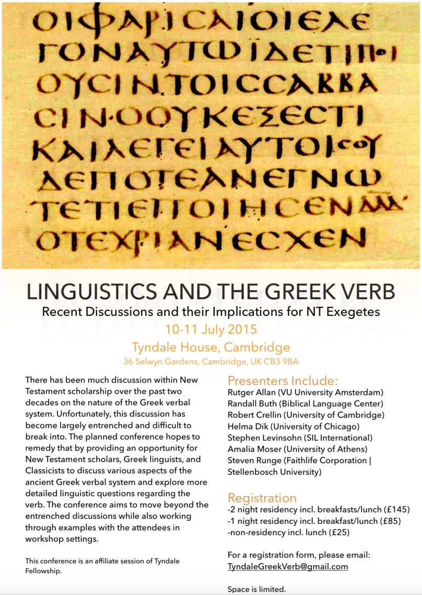 Linguistics and the Greek Verb Flier pic